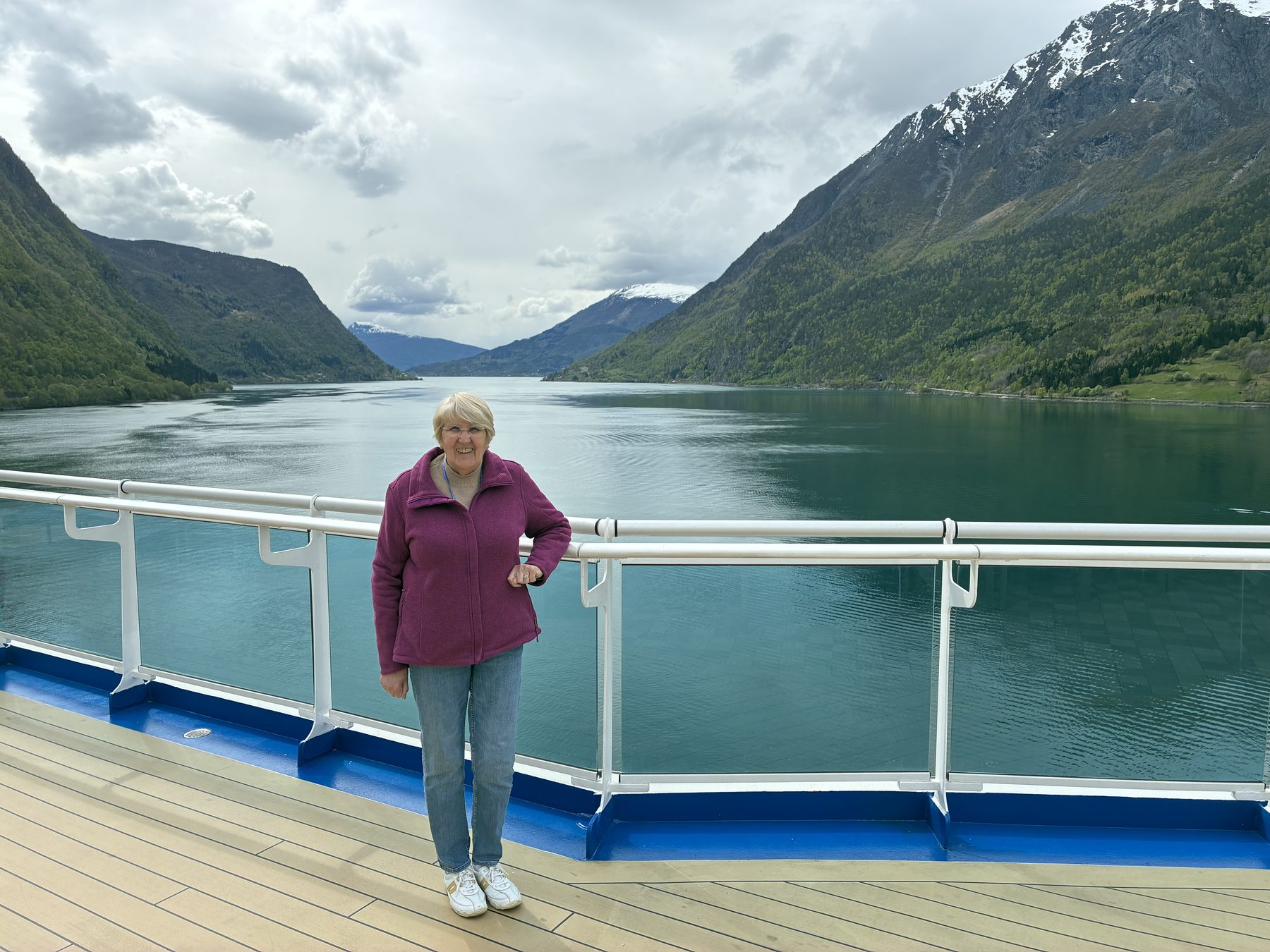 Frances on the ship's deck