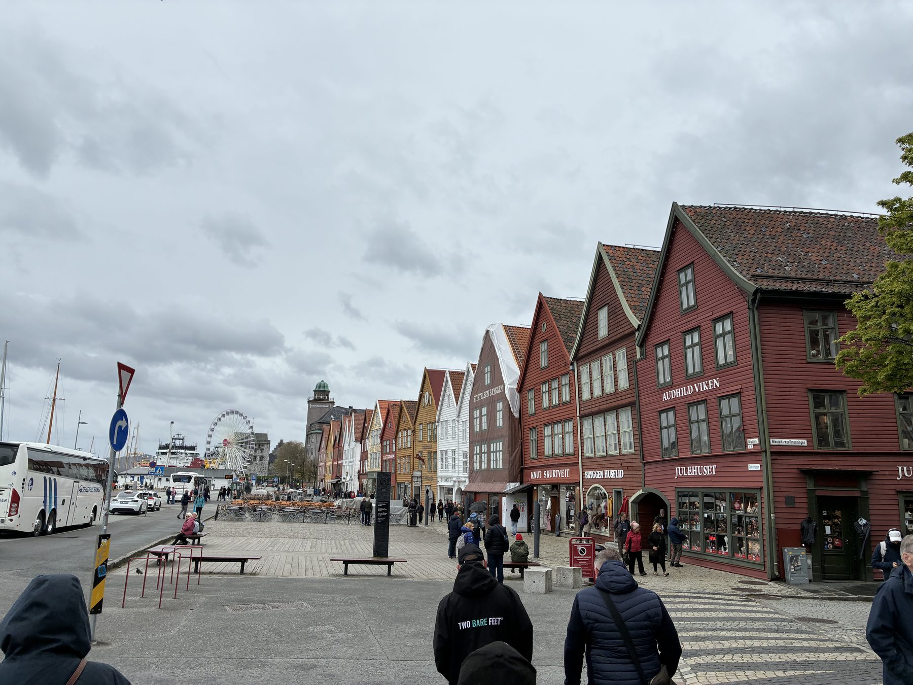 Bryggen waterfront with ferris wheel