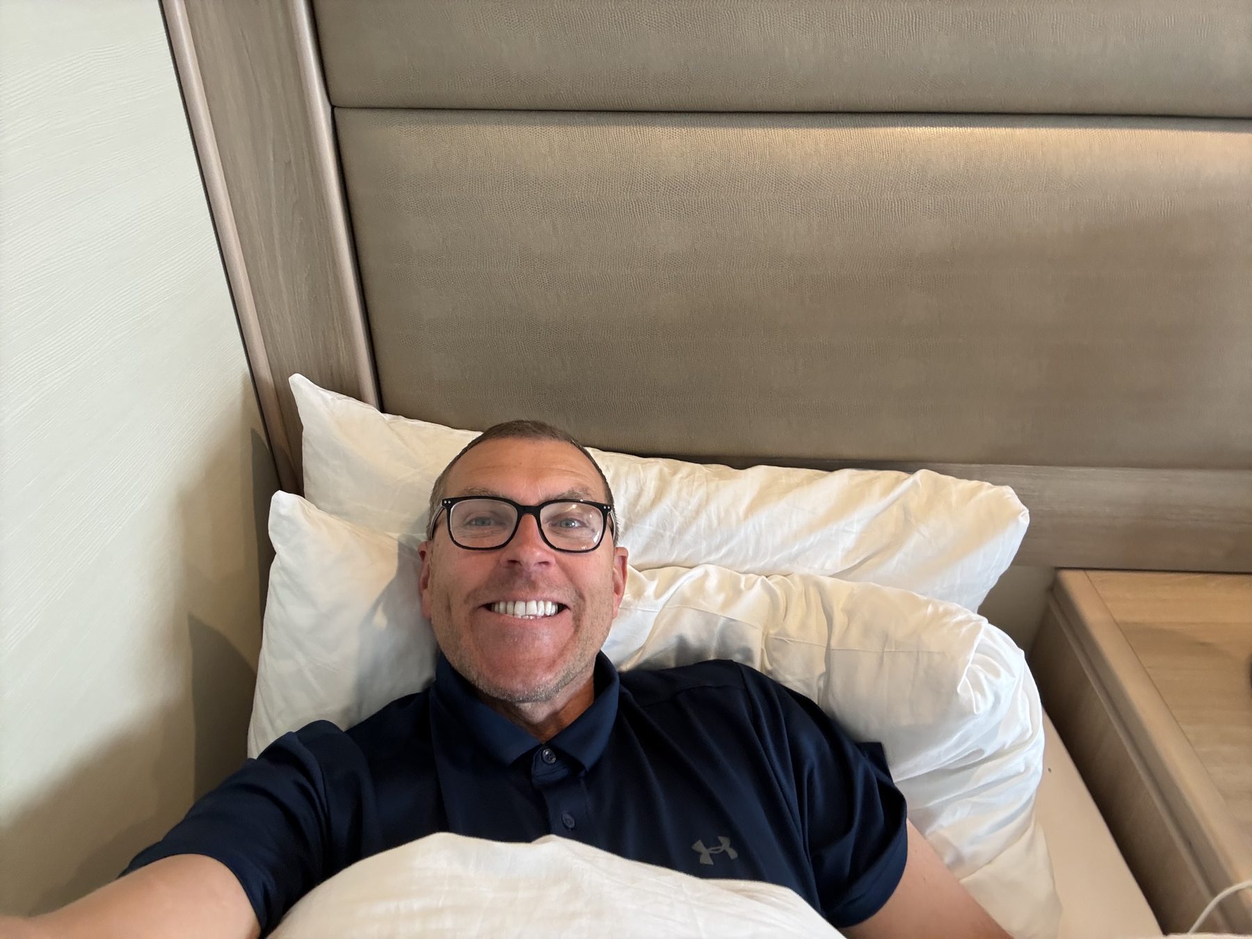 An afternoon snooze on the cabin bed
